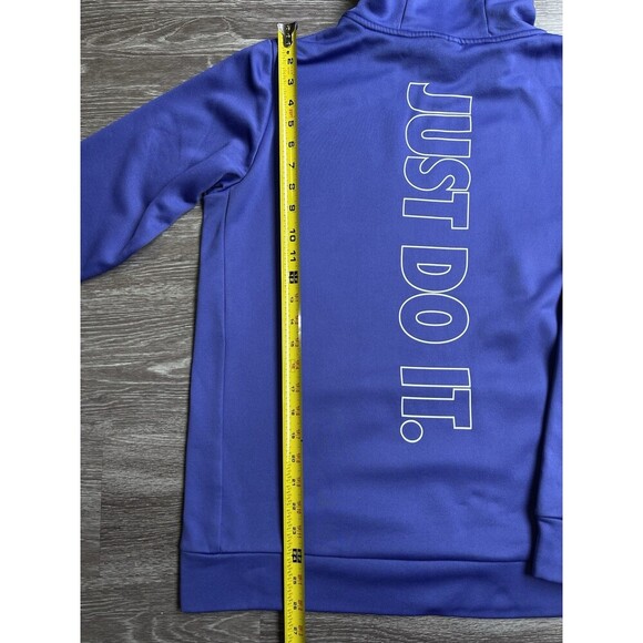 Nike Sweatshirt Hoodie Womens Large Blue Big Logo Sports Outdoor Dri Fit Casual - Picture 8 of 12